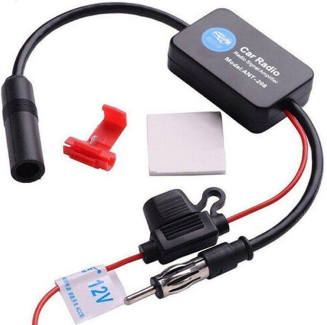 VehicleKit FM/AM Radio Signal Verstärker Booster für dein Auto, 12V, schwarz - Bild 1
