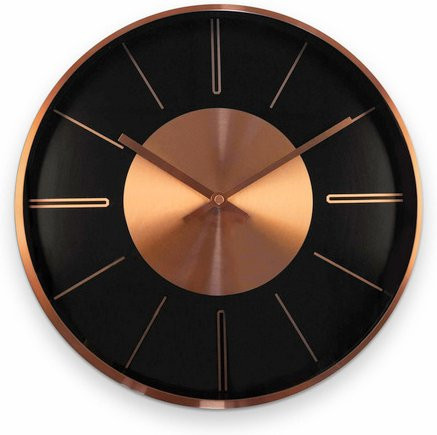 K&L Wall Art Moderne Wanduhr aus Aluminium in Kupfer und Braun, Durchmesser: 30 cm - Bild 1