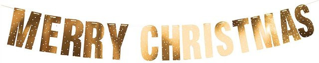 Rico Design Paper Poetry Girlande Merry Christmas in Gold-Weiß mit 3m Länge - Bild 1