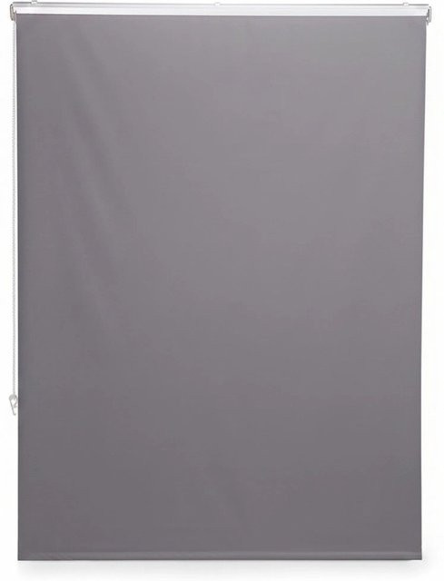 Relaxdays Duschrollo aus PVC in Grau, wasserabweisend und schnelltrocknend, B: 120 cm x H: 240 cm - Bild 1