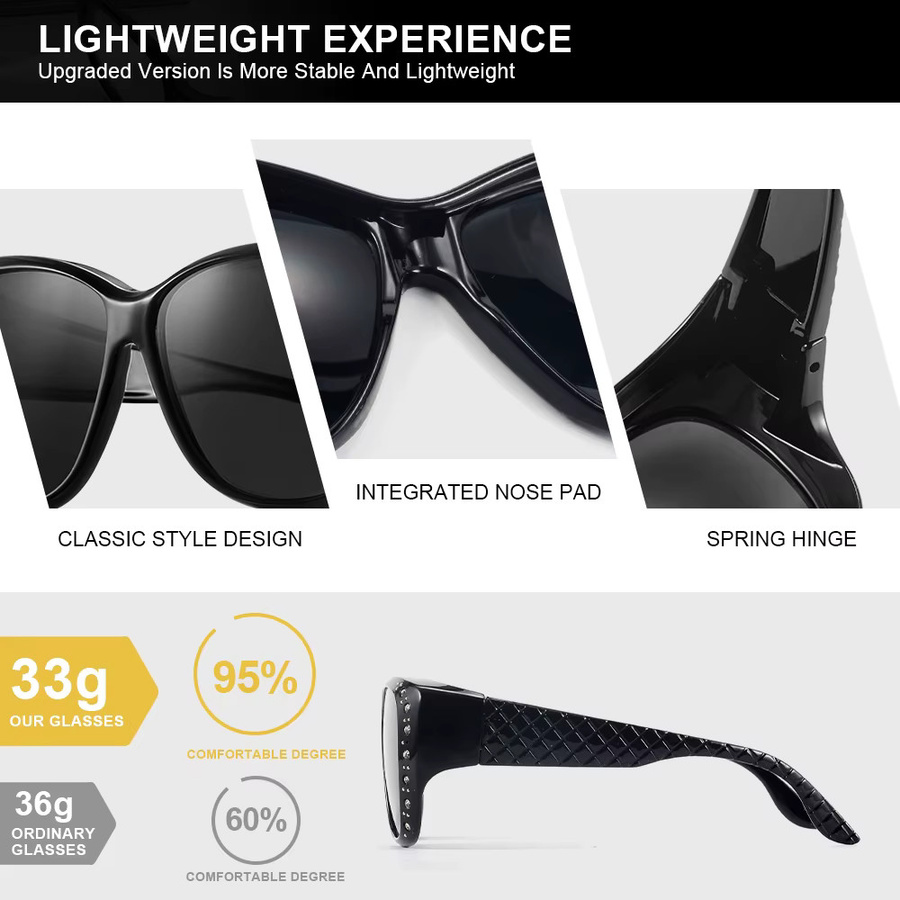 CRIXALIS Fitover-Sonnenbrille Damen, Vollrand, Kunststoff, Übergroße Sonnenbrille - Bild 4