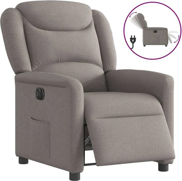 vidaXL Elektrischer Relaxsessel in Taupe aus Stoff mit Armlehnen - Bild 1