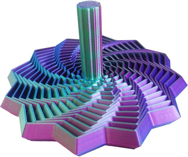 A Family Of Home Textiles, 3D-gedruckter sensorischer Stressabbau-Stern mit Griff, farbiger fraktaler expandierender 12-zackiger Spiralstern Spielzeug - Bild 1