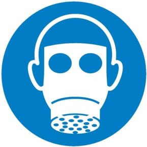 SafetyMarking Gebotsschild Folie Atemschutz benutzen, Durchmesser: 20 cm, Blau - Bild 1