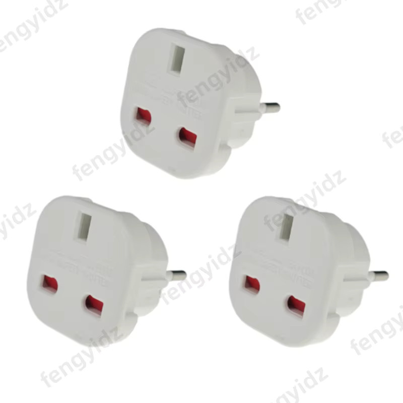 Fengyidz 3-teiliger UK-zu-EU-Steckeradapter Set in Weiß für England nach Deutschland und Europa - Bild 1