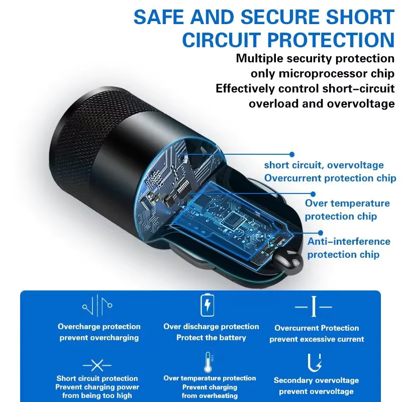 Olaf USB Typ C Autotelefon-Adapter in Schwarz mit 68 W Schnellladung und PD-Unterstützung - Bild 4