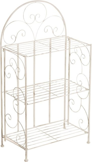 TPFGarden Standregal Rosi aus Metall in Antik Weiß für Garten, Balkon und Terrasse, H: 81,5 cm, B: 45,5 cm, T: 24 cm - Bild 1