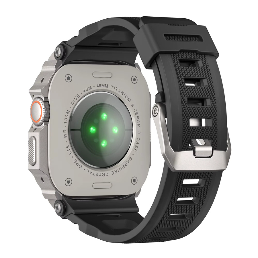 Schutzhülle Silikon, matte Metallpolsterung, für Apple Watch 49 mm, Unisex - Bild 2