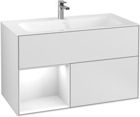 V&B Waschtischunterschrank Finion rechts, Weiß matt lackiert, B/T/H: 99,6 x 49,8 x 59,1 cm - Bild 1