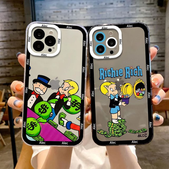Trend Cartoon D-Dollar Alec Monopoly Handyhülle für iPhone 16 15 14 13 12 Pro Max Plus, stoßfeste weiche transparente Rückseite - Bild 1
