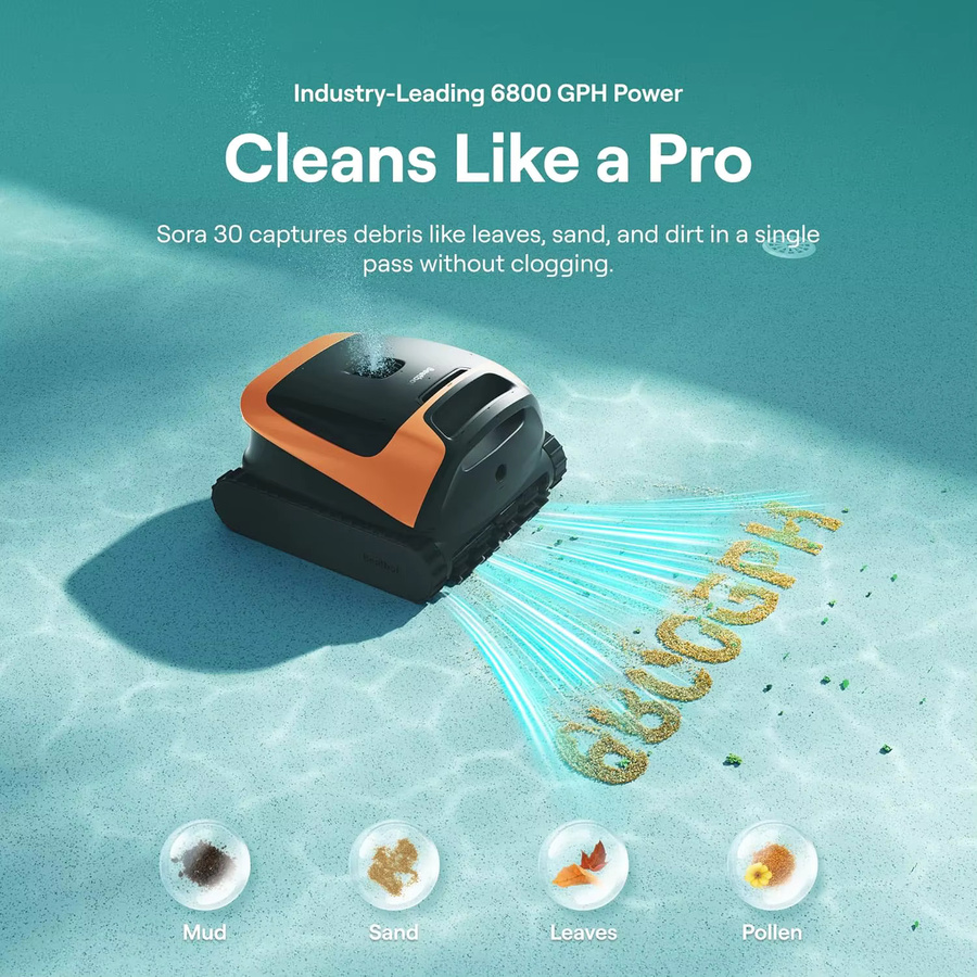 Beatbot Sora 30 Kabelloser Roboter-Poolreiniger in Orange für Innen- und Aufstellpools - Bild 3
