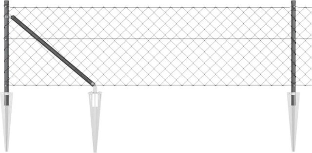 vidaXL Zaunpfosten aus Stahl und PVC in Grau, B/B/H: 6 x 6 x 60 cm - Bild 1