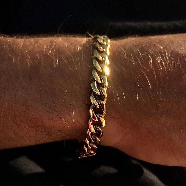 mprainbow Kettengliederarmband Edelstahl, Gold, Herren - Bild 1