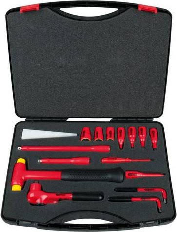 KS Tools Isolierter Steckschlüssel-Satz 3/8 Zoll, 16-teilig, Rot/Steel - Bild 1