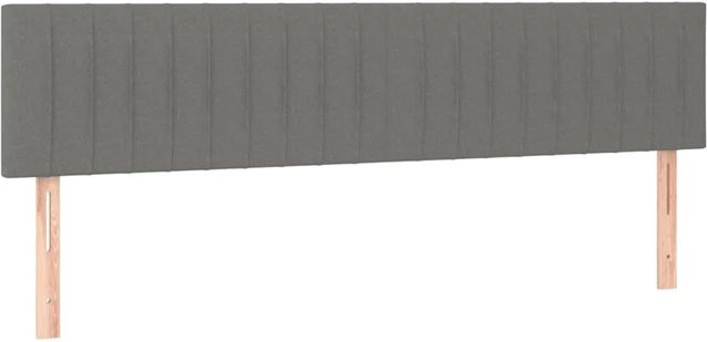 vidaXL LED Kopfteil in Dunkelgrau mit USB-Ladeanschluss und integrierter Beleuchtung, Breite: 160 cm, Tiefe: 5 cm, Höhe: 78-88 cm - Bild 1