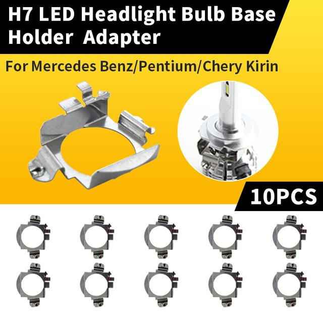 APMATAUTO 10er Set H7 LED Scheinwerfer Adapter Halter Sockel Basis in Silber für Mercedes Benz GLA C ML und Chery Riich G5 FAW Bestune B50 B70 - Bild 1