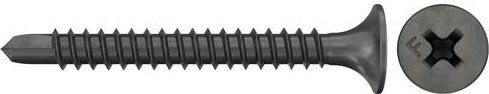 Fischer Schnellbauschraube aus Stahl, Farbe Schwarz, Phillips Kreuzschlitz, gehärtet und phosphatiert, Durchmesser: 3,5 mm, Länge: 25 mm, 1000 Stück - Bild 1