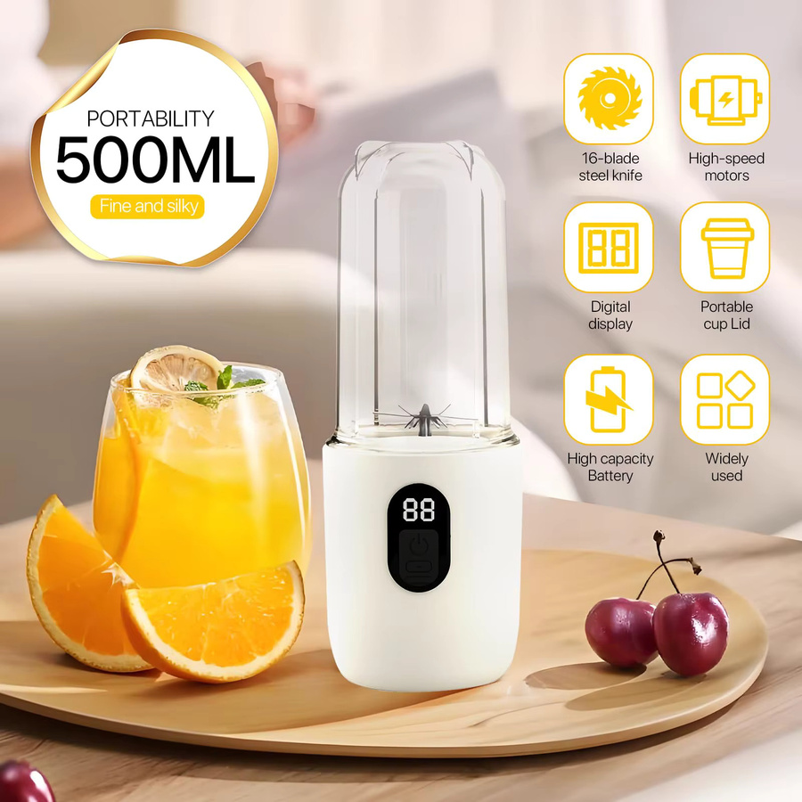 Bytelike Tragbarer Intelligenter Mixer Kabelloser Mini Smoothie-Maker und Saftpresse in Weiß - Bild 2
