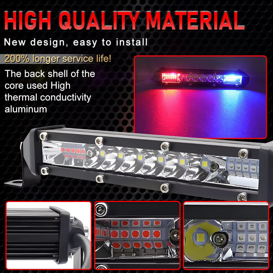 QIDEWIN Ultraflache LED-Arbeitslichtleiste 7 Zoll Kombi-Lichtleiste für Offroad, Traktor, Boot und 4x4-Lkw - Bild 3