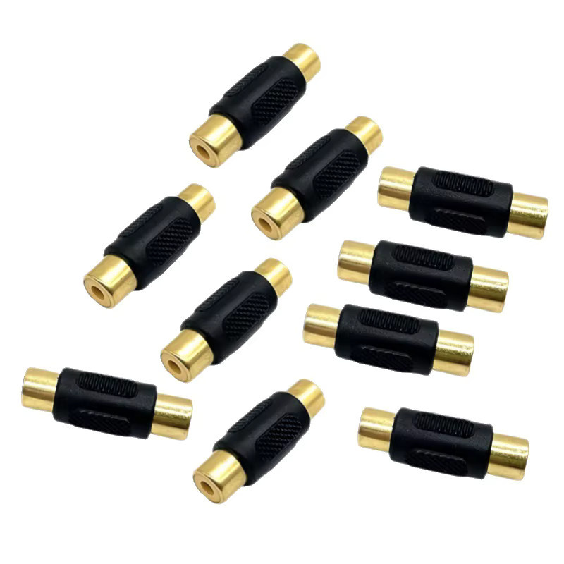 OULLX RCA Audio-Konverter Stereo-Stecker Buchse-zu-Buchse Koppler in Gold und Gelb - Bild 4