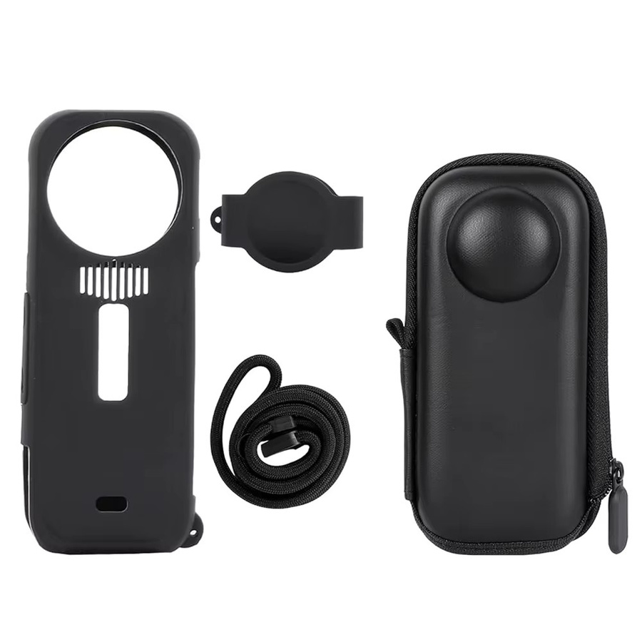 Insta360 Silikonhülle mit Objektivdeckel und Hängeseil in Schwarz für Insta360 X5 - Bild 3