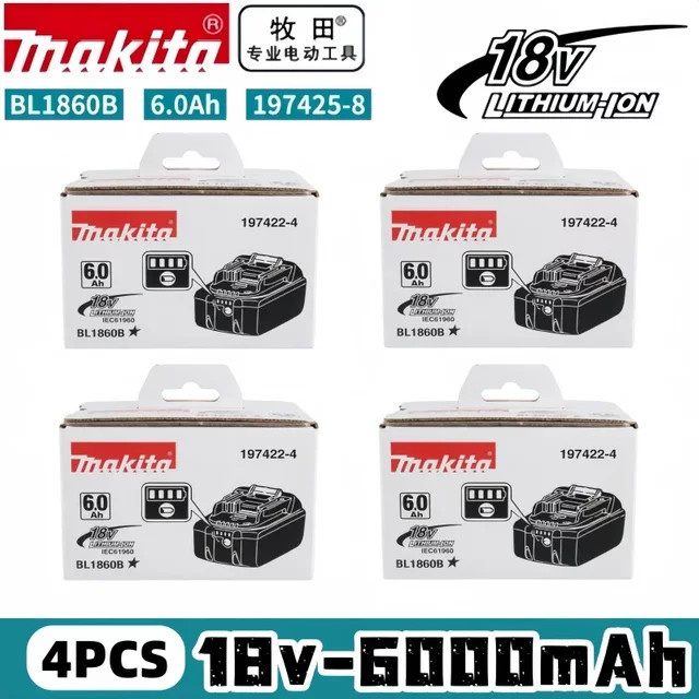 Makita 18V Akku 6000mAh für elektrisches Werkzeug kompatibel mit BL1830 BL1830B BL1860 BL1860B BL1850 BL1850B - Bild 1