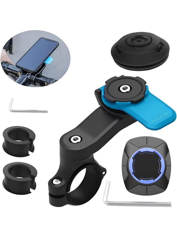 Motorrad-Telefonhalterung mit Vibrationsdämpfer und Schnellwechselbefestigung in Blau - Bild 7