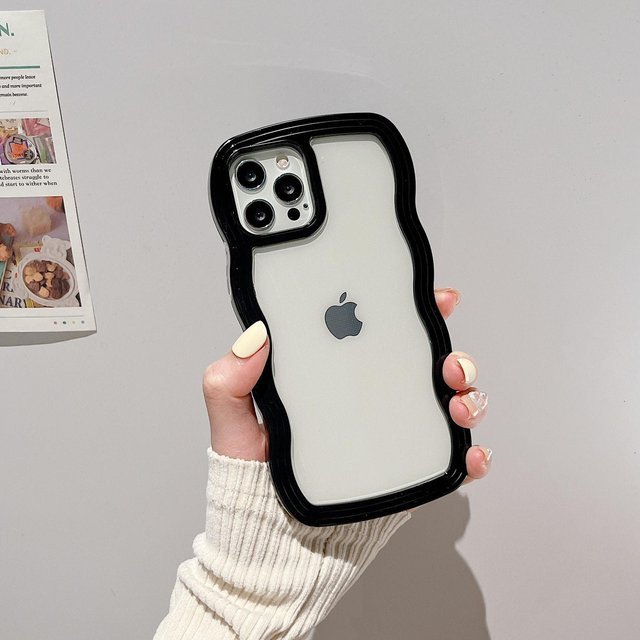 Transparentes iPhone Case mit weichen gewellten Linien von Bai Fen Bai-Digital 3C für iPhone 15 Pro Max und weitere Modelle - Bild 1