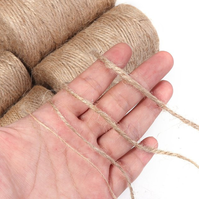 Natürliche Jute-Schnur in Beige für DIY-Bastelarbeiten, Hochzeiten und Dekoration, 100 Meter - Bild 1