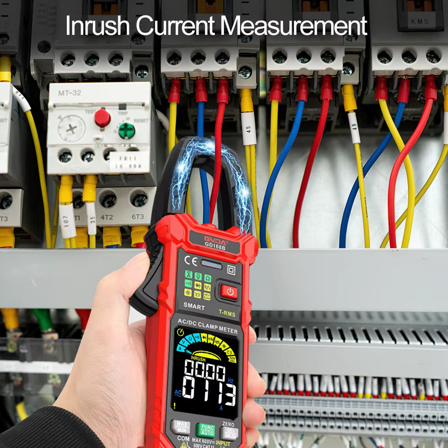 Gvda Digitales Stromzangenmultimeter mit True RMS, NCV, DC/AC Messung, Inrush-Strom und Temperaturmessung in Rot - Bild 3