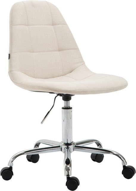 TPFLiving Bürostuhl Rhein Stoff in Creme/Beige, moderner Schreibtischstuhl mit Rollen für Home Office - Bild 1
