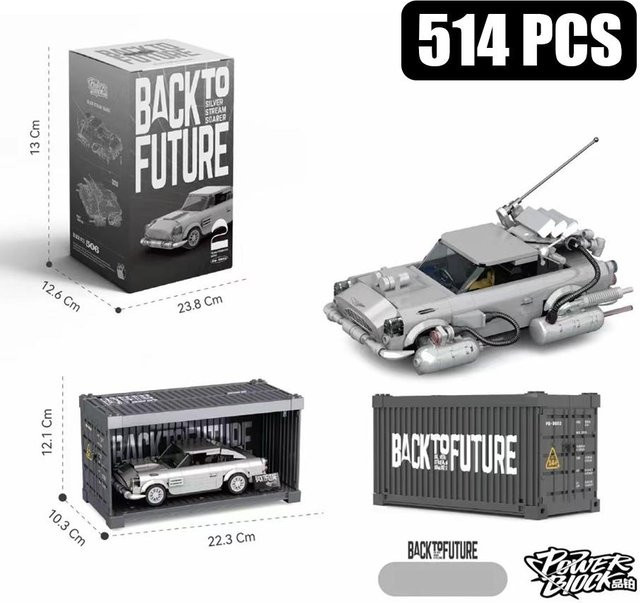 MOC Back To Future Retro Fahrzeug, Bausteine Montagebausteine, ab 6 Jahren - Bild 1
