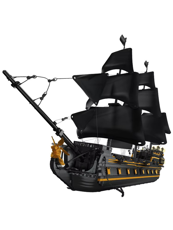 Mould King Das Große Schwarze Perlen-Modell Piratenschiff, Baustein-Set - Bild 7
