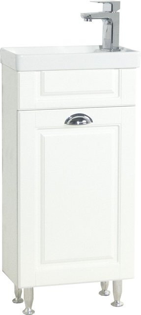 VCM Badmöbel Set Casalo M im Landhaus Stil, 2-tlg. Waschbecken und Unterschrank in Weiß, B/T/H: 83 x 22 x 41 cm - Bild 1