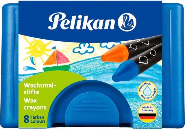 Pelikan Wachsmalstifte rund in einem blauen Etui, mehrfarbig und wasservermalbar - Bild 1