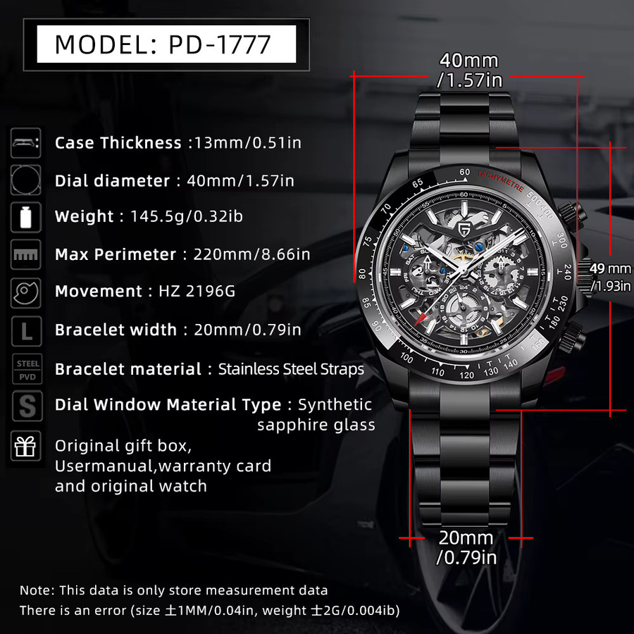 PAGANI DESIGN Armbanduhr, Automatik, Edelstahl, Bunt, Herren - Bild 1