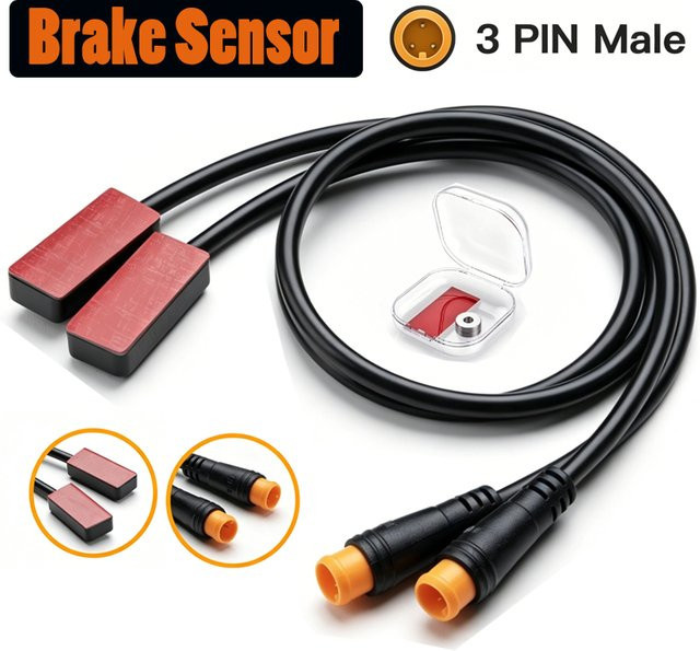 Bafang E-Bike-Bremssensor für hydraulische und mechanische Bremsabschaltung, 3-poliger Stecker, Schwarz, kompatibel mit BBS01B BBS02B BBSHD CAN/UART-Protokollmotoren - Bild 1