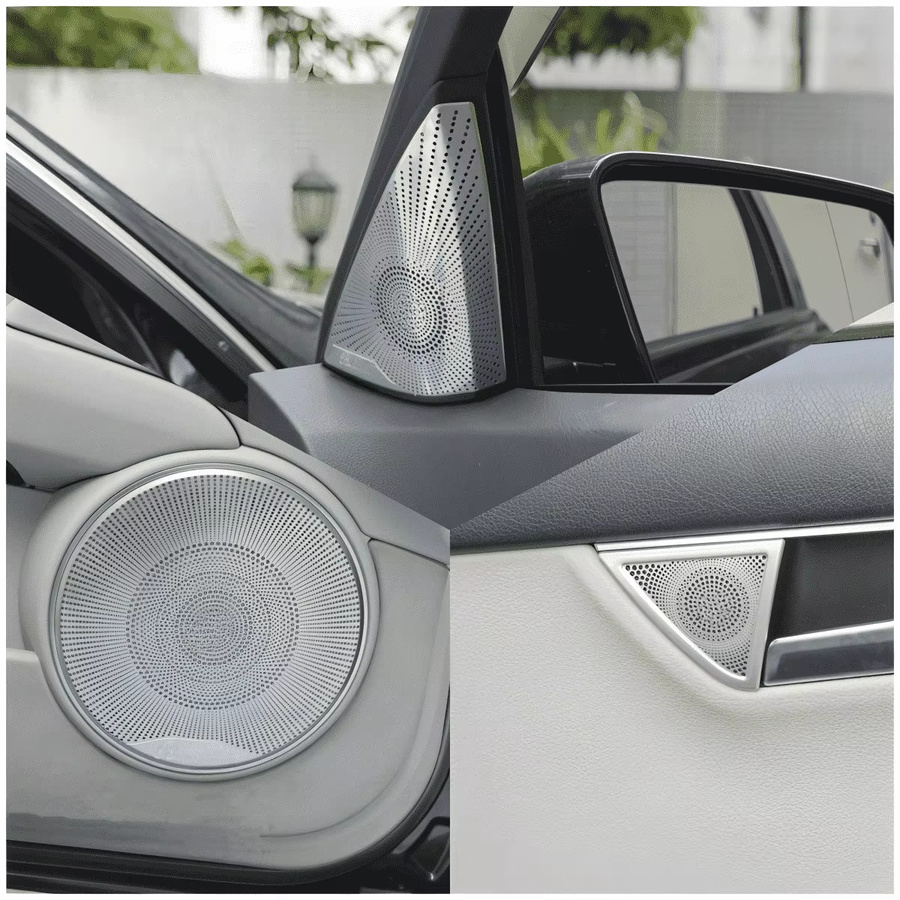 Lautsprecherblenden für Mercedes Benz C Klasse W204 (2008-2014) für die hintere Tür A-Säule Hochtöner in Silber - Bild 3