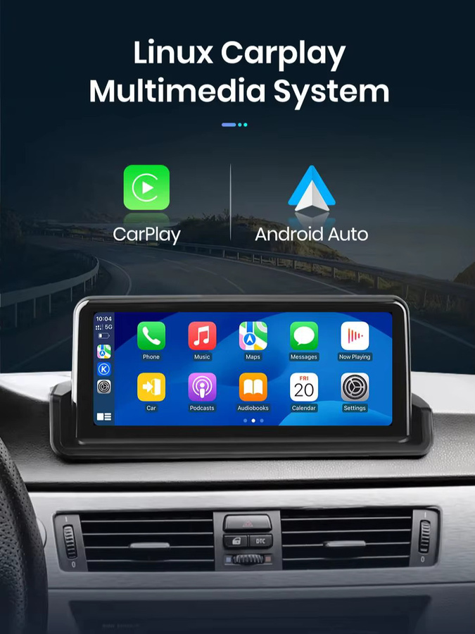 Junsun Multimedia Player mit Linux System für BMW 3er E90 E91 E92 E93, Drahtloses CarPlay und Android Auto mit IPS Touchscreen, Schwarz - Bild 7