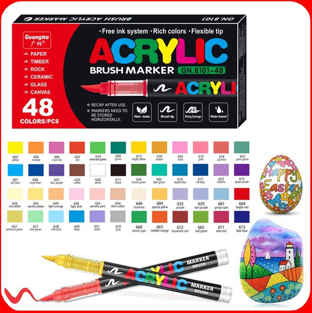 Pierre Acrylfarbmarker Set in Bunt / Mehrfarbig mit 48 Farben für Kinder und Erwachsene - Bild 1