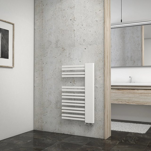 Schulte Design-Heizkörper Bologna in Alpinweiß, Version Rechts, B: 81 cm, H: 50 cm - Bild 1