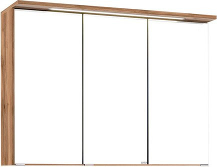 HELD MÖBEL 3D-Spiegelschrank Bologna mit LED-Beleuchtung und Steckdose, Weiß/Bunt, B/H/T: 90 x 66 x 20 cm - Bild 1