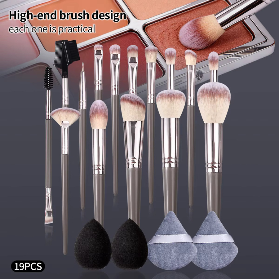KOSSHOW Make-up-Pinsel-Set, 19-teilig mit Schwamm, Champagnergold, Unisex - Bild 2