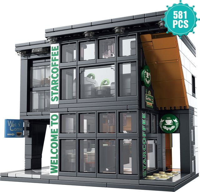 SEMBO BLOCK Kaffeehaus-Bausatz, Stadtansicht-Bausteine, 581 Teile, ab 8 Jahren - Bild 1