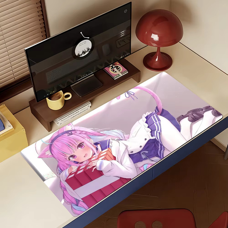 V-Minato Aqua Mauspad aus Gummi in Blau/Mehrfarbig, rutschfeste Schreibtischunterlage für Gamer und Computer-Nutzer - Bild 4