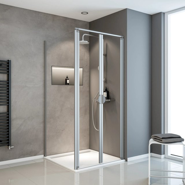 Schulte ExpressPlus Eckdusche Sunny mit Pendeltür und Duschwanne, transparent/silber, B/T/H: 90 x 90 x 180 cm - Bild 1