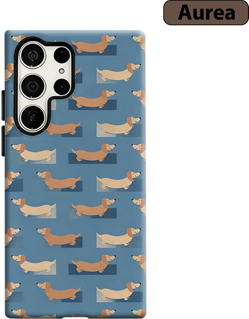 Stoßfeste und robuste Handyhülle mit Dackel-Motiv in Blau für Samsung Galaxy S26 S25 S24 S23 Ultra Plus - Bild 1