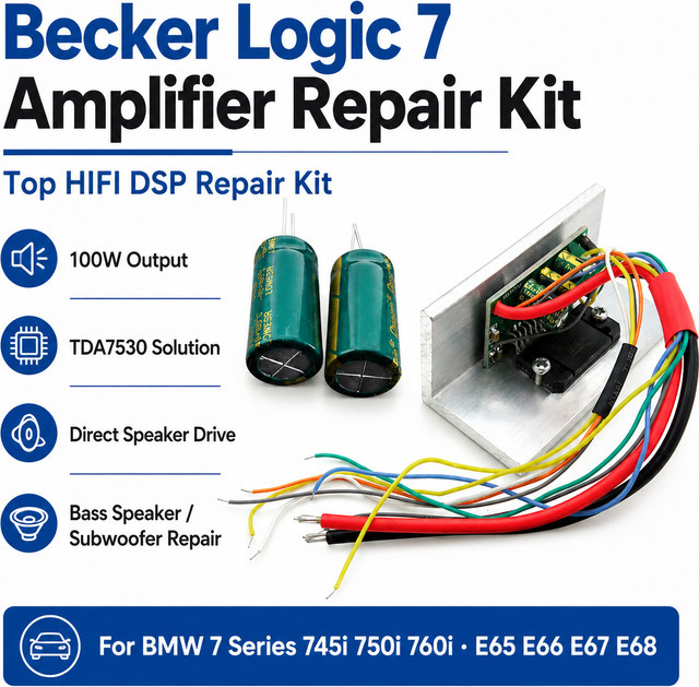 Becker Logic 7 Top HIFI DSP Verstärker Reparatur-Kit 100W mit TDA7530 für BMW 7er Serie E65 E66 E67 E68 745i 750i 760i Bass Subwoofer - Bild 1