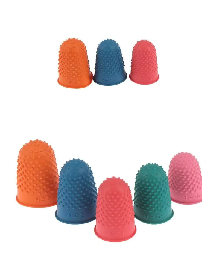 JETTING Fingerhut-Set aus Gummi für Nähen und Quilten, 5 Stück, Mehrfarbig - Bild 4