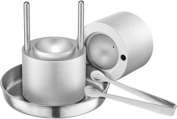 VEVOR Eispresse Set aus Aluminium für 53 mm Eiskugeln in Silber mit Zange und Abtropfschale für Whisky und Cocktails - Bild 1